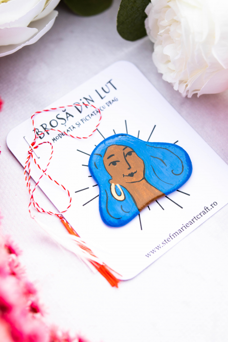 Brosa din lut Blue Lady [3]
