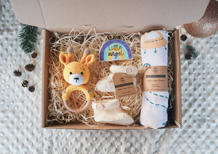 Cutie cadou nou nascut baietei - Girafa [2]
