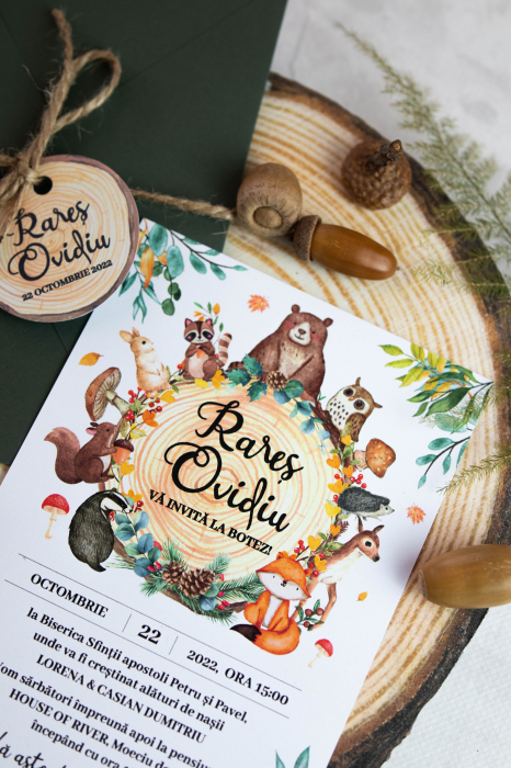 Invitatie de botez Animalele padurii [2]