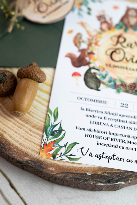 Invitatie de botez Animalele padurii [5]