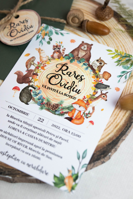 Invitatie de botez Animalele padurii [6]