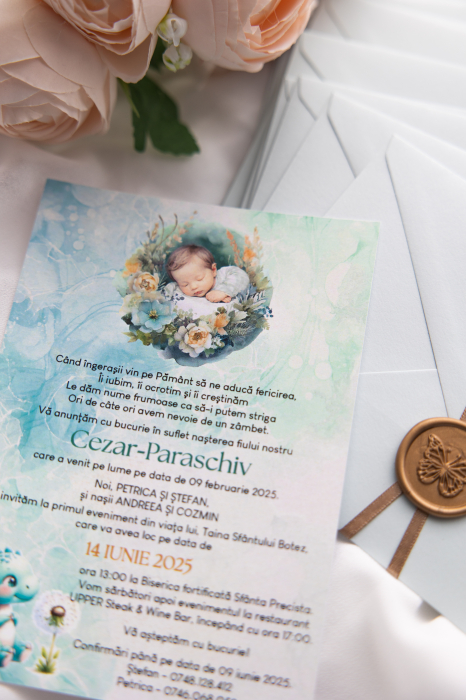 Invitatie de botez Baby dino [2]
