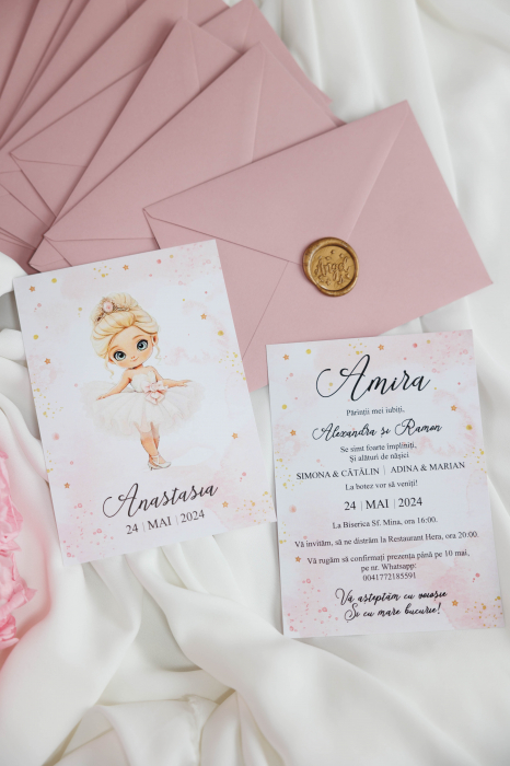 Invitatie de botez Ballerina [2]