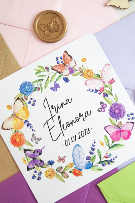 Invitatie de botez Gradina de fluturi [4]