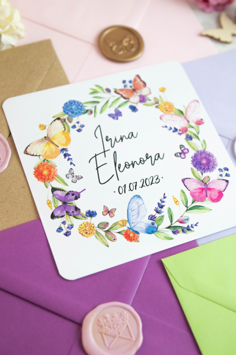 Invitatie de botez Gradina de fluturi [2]