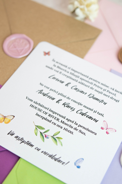 Invitatie de botez Gradina de fluturi [6]