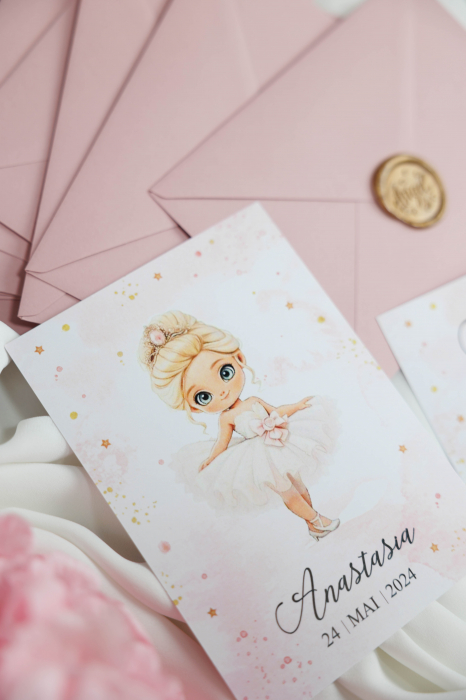 Invitatie de botez Ballerina [3]