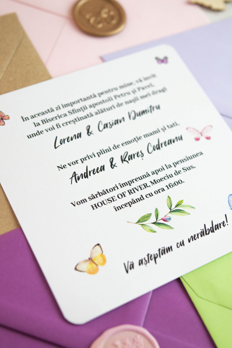 Invitatie de botez Gradina de fluturi [7]