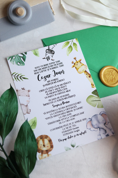 Invitatie de botez Jungle animals [2]