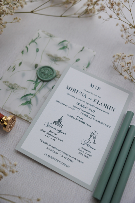 Invitatie de nunta Botanic bee [3]