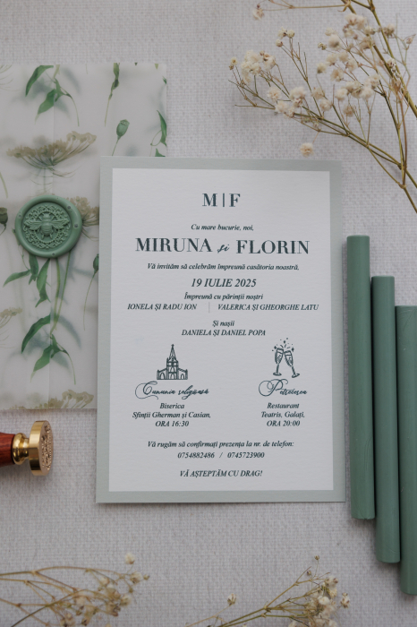 Invitatie de nunta Botanic bee [4]