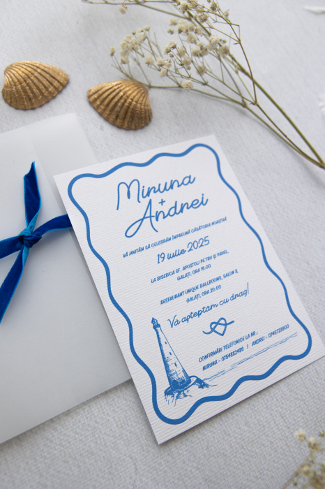 Invitatie de nunta Ocean waves [3]