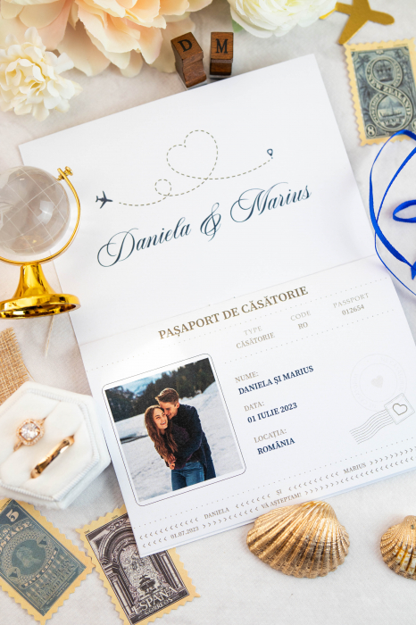 Invitatie de nunta Pasaport albastru [4]