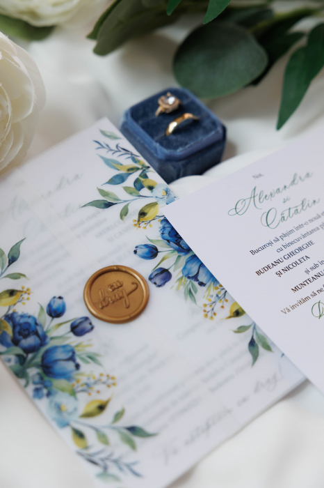 Invitatie de nunta lalele albastre [3]