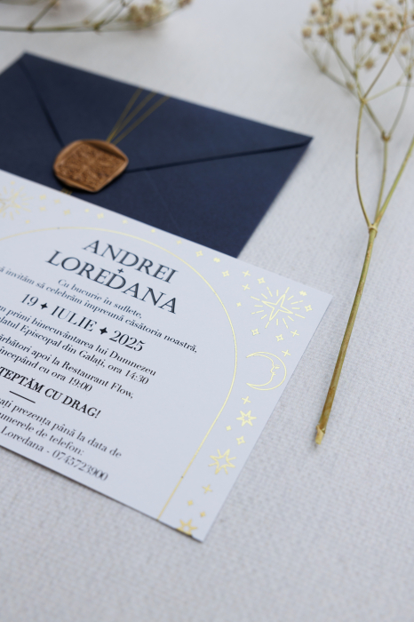 Invitatie de nunta Celestial gold [4]