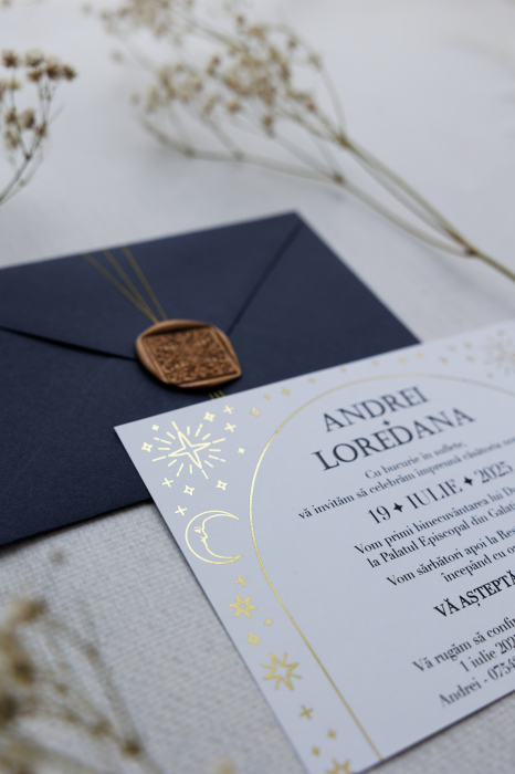 Invitatie de nunta Celestial gold [2]