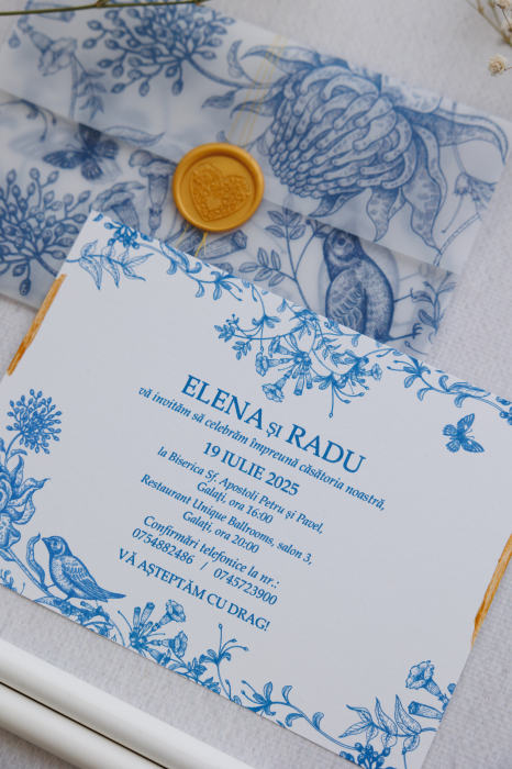 Invitatie de nunta Bird lace [5]