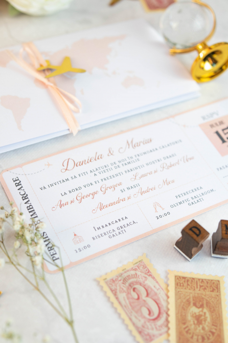 Invitatie de nunta Tichet de imbarcare [4]