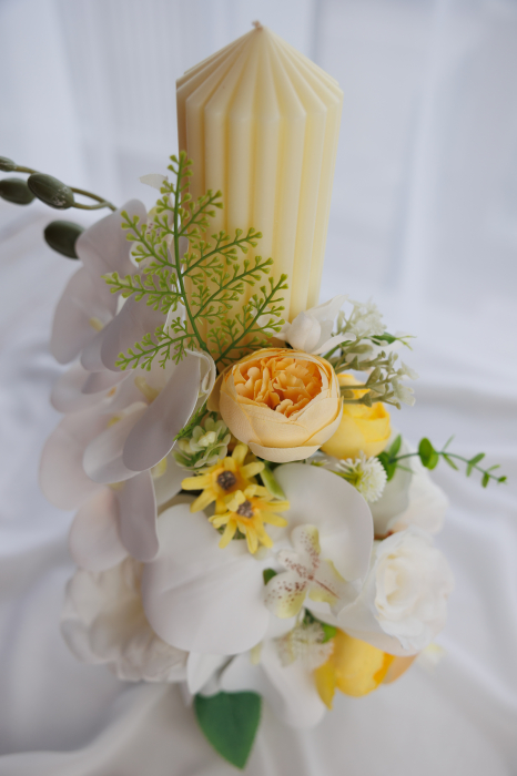 Lumanare botez Yellow orchid [3]