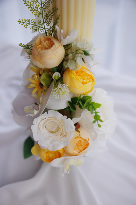 Lumanare botez Yellow orchid [5]
