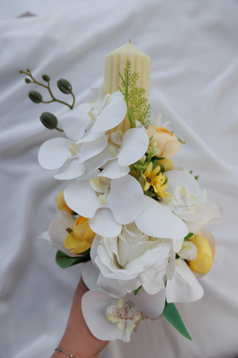 Lumanare botez Yellow orchid [4]