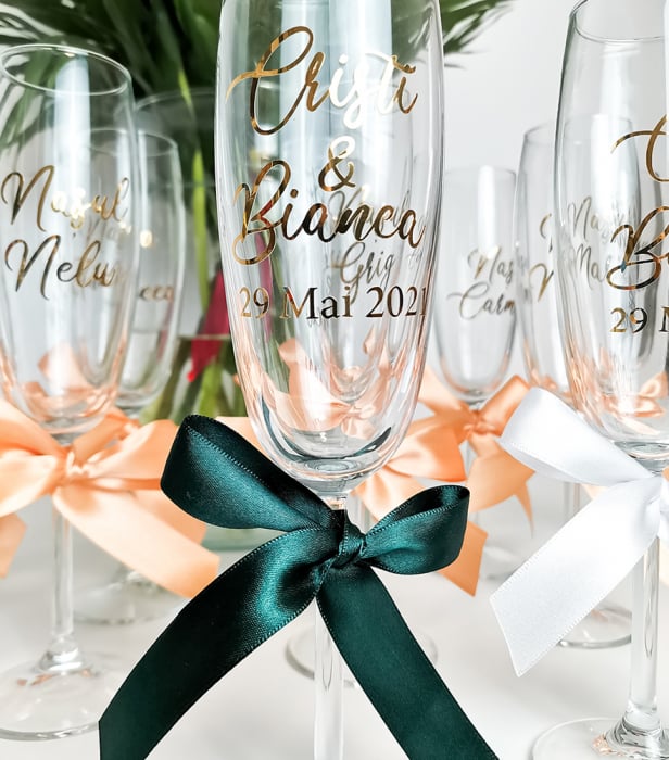 Set de 2 pahare pentru miri/nasi Golden Peach [11]