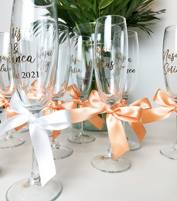 Set de 2 pahare pentru miri/nasi Golden Peach [4]