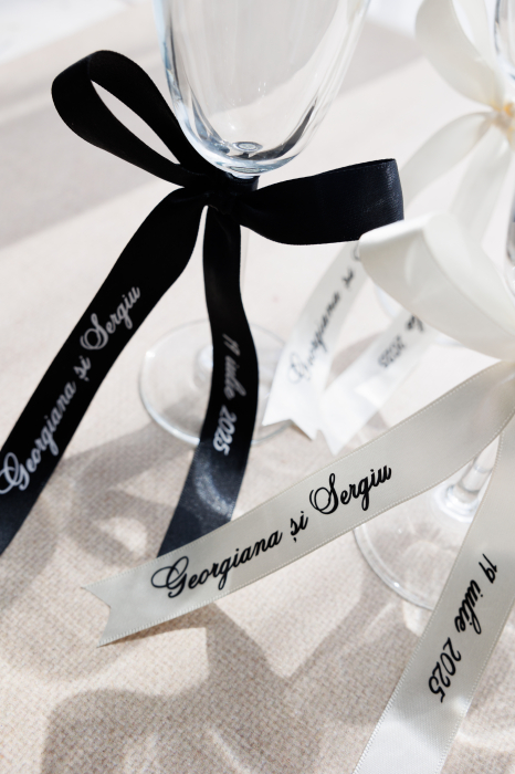 Set de 2 pahare miri cu panglica personalizata [6]