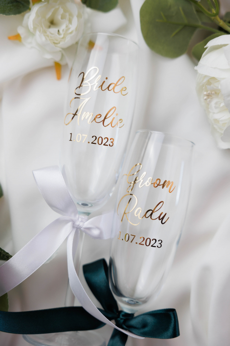 Set de 2 pahare pentru miri Golden foil [2]