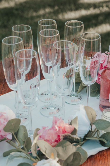Set de 2 pahare pentru miri/nasi Rose gold Party [5]