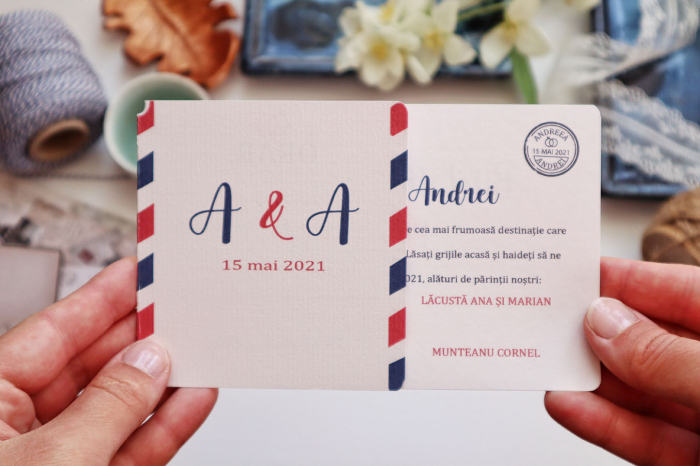 Invitatie de nunta Tichet de imbarcare [2]