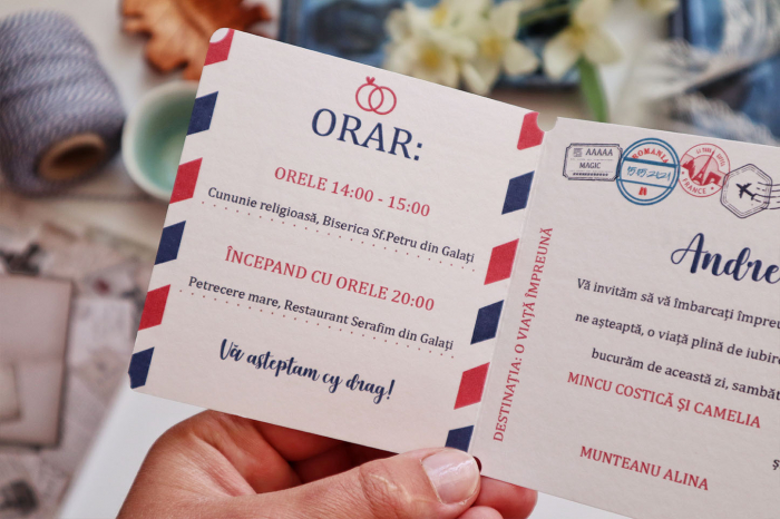 Invitatie de nunta Tichet de imbarcare [3]