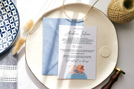 Invitatie de botez Blue Bunny [3]