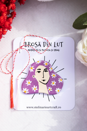 Brosa din lut Violet Lady [1]