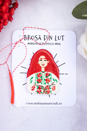 Brosa din lut Tarancuta roscata [1]