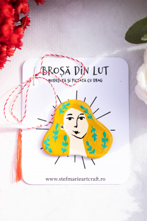 Brosa din lut Yellow Lady [1]