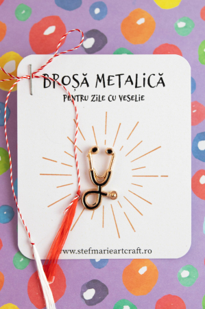 Pin-uri metalice - Brosa metalica Stetoscop 1