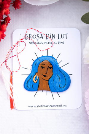 Brosa din lut Blue Lady [1]