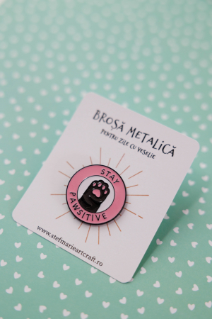 Brosa metalica Stay pawsitive [2]