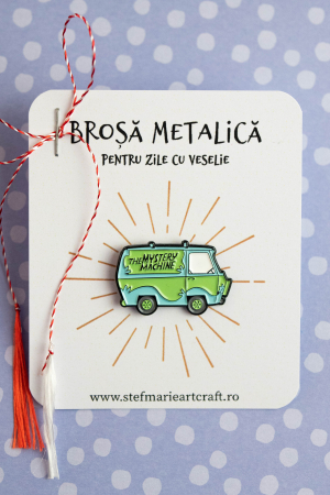 Pin-uri metalice - Brosa metalica Masina misterelor