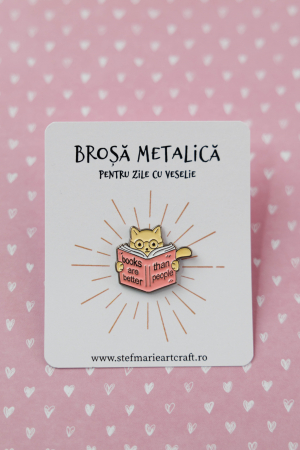 CADOURI - Brosa metalica Books and cats
