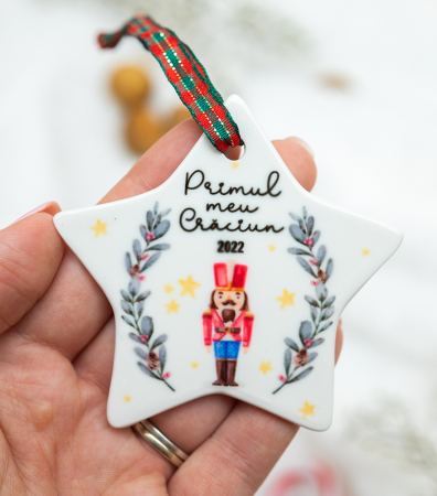 CRĂCIUN 2026 - Decoratiune steluta din ceramica - Spargator de nuci