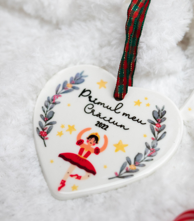 Decoratiune inimioara din ceramica - Balerina [1]