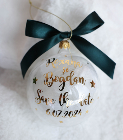 CRĂCIUN 2026 - Glob de sticla personalizat - Save the date