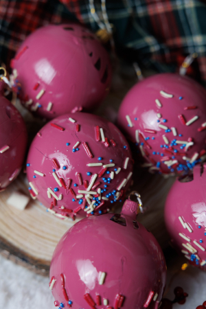 Glob de sticla pictat pink lolypop [2]