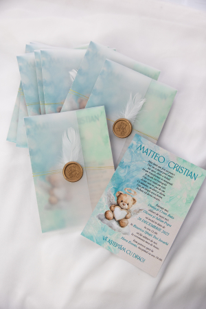 BOTEZ - Invitatie de botez Angel teddy