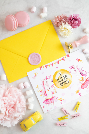 Colecția Inorogi - Invitatie de botez Inorogi