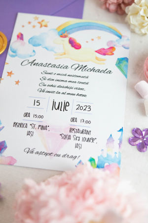Invitatie de botez Nestemate si unicorni [4]