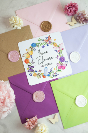 Colecția Grădina cu fluturi - Invitatie de botez Gradina de fluturi
