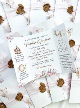 Papetărie nuntă - Invitatie de nunta Fiore